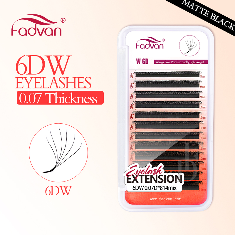 Eyelash Extension Logo - FADVAN Gerçek 6D W kirpikler 0.07