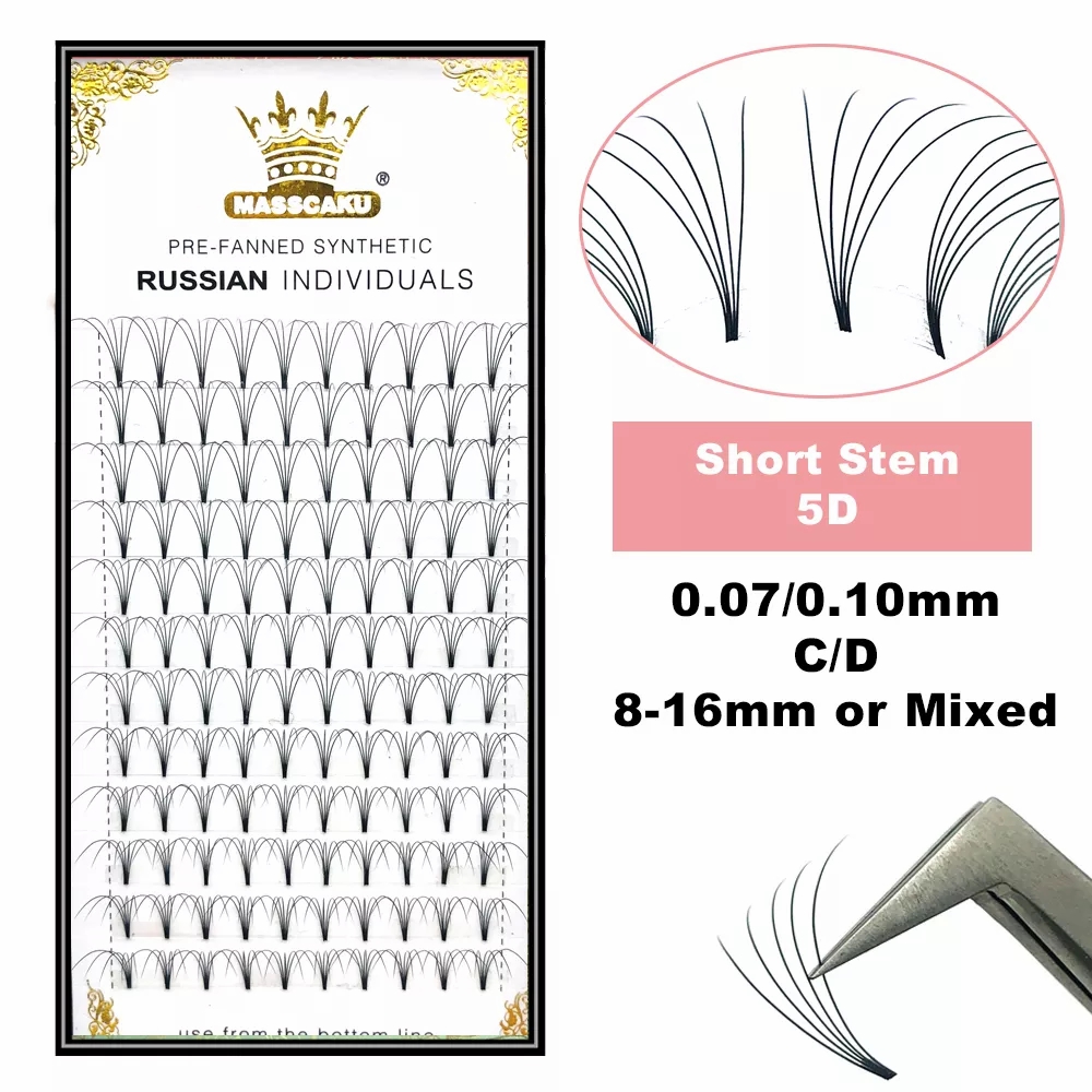 Eyelash Extension Russian - MASSCAKU Premade Rus Hacmi Kısa Kök