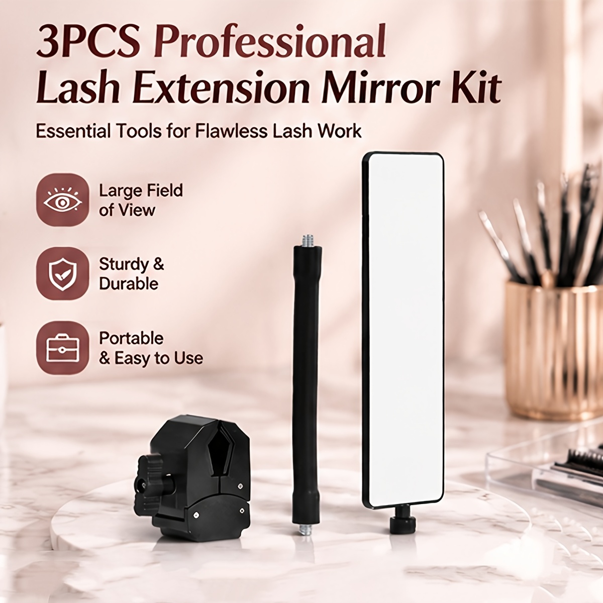 Eyelash Extension Equipment - 3 adet profesyonel kirpik uzatma ayna
